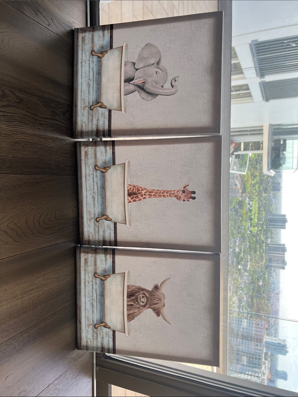 Neutral Animal Trio Wall Art Canvas Set - Beige, Brown, Gray